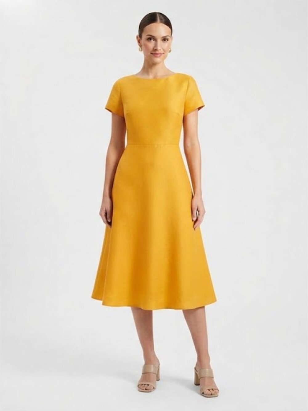 Rosie Assoulin Vibrant Yellow Fit & Flare Dress Sz 10